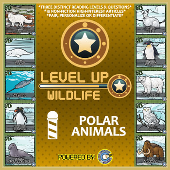 Preview of Level Up Reading -- Wildife -- Polar Animals - Paired Text Bundle
