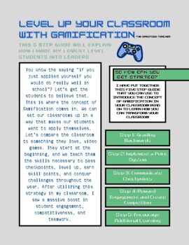 Preview of Level Up Your Classroom - A 5 -Step Guide to Gamification