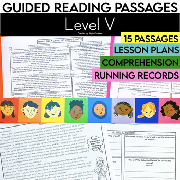 Preview of Level V Guided Reading Passages with Comprehension Questions | 5th Grade Fiction