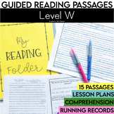 Level W Guided Reading Passages with Comprehension Questio