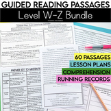 Level W-Z Guided Reading Passages Bundle with Comprehensio