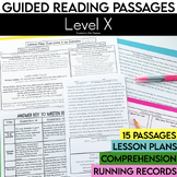 Level X Guided Reading Passages with Comprehension Questio