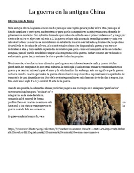 Preview of Leveled Activities - Guerra en la China Antigua (Spanish Version)