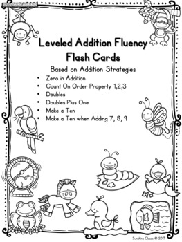 Preview of Leveled Addition Fluency Flash Cards with Strategies!