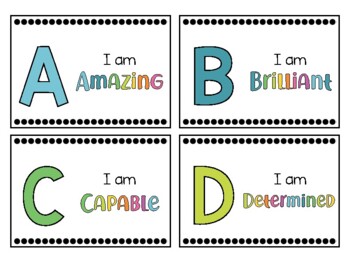 Preview of Leveled Book Bin Labels/ABC Affirmations