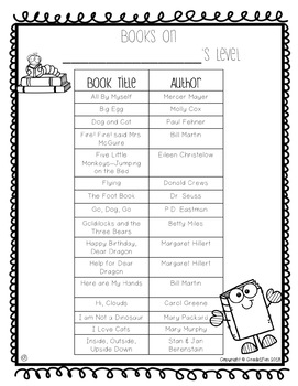 Leveled Book Lists by Primary FUNdamentals | Teachers Pay Teachers