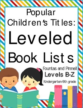 Preview of Leveled Book Lists for Elementary School (for Teachers and Parents)