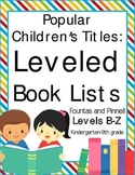 Leveled Book Lists for Elementary School (for Teachers and