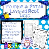 Leveled Book Lists with Comprehension Questions!
