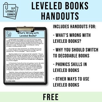 Preview of Leveled Books and the Science of Reading Handouts Free
