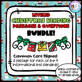 Preview of Leveled Christmas Reading Passages and Questions - All RI standards!