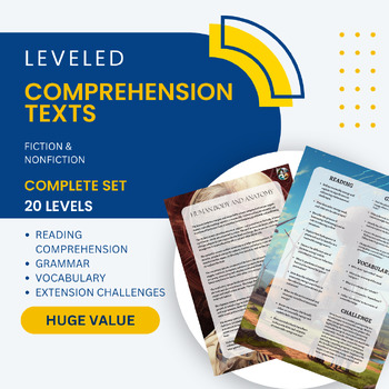 Preview of Leveled Comprehension Tasks (Reading, Grammar and Vocab) - FULL