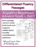 Leveled Fluency Passages for Benchmark Advance Grade 4 Uni