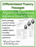 Leveled Fluency Passages for Benchmark Advance Grade 5 Uni