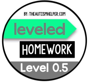 Preview of Leveled Homework {Level 0.5}