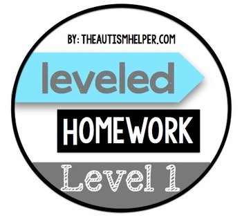 Preview of Leveled Homework {Level 1}