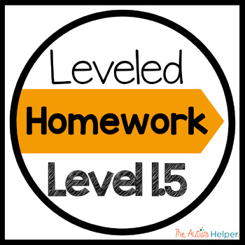 Preview of Leveled Homework {Level 1.5}