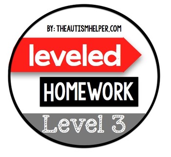 Preview of Leveled Homework {Level 3}