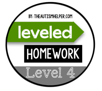 Preview of Leveled Homework {Level 4}