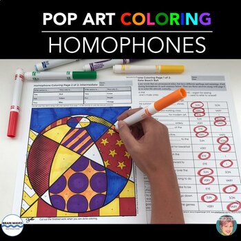 Preview of Leveled Homophones Coloring Pages ALL YEAR w/ Spring & Summer Sheets!
