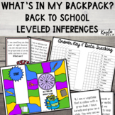 Leveled Inferences: Back to School Activities