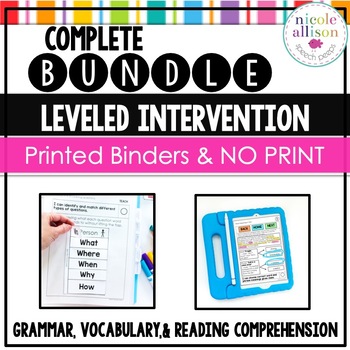 Preview of Leveled Intervention Bundle (No Print and Printed Versions)
