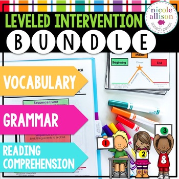 Preview of Leveled Intervention Bundle for Reading Comprehension, Grammar, and Vocabulary