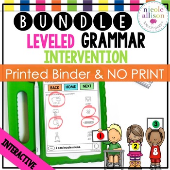 Preview of Leveled Intervention for Grammar (Printed and No Print) Bundle
