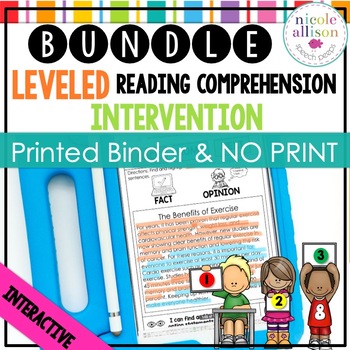 Preview of Leveled Intervention for Reading Comprehension (Printed and No Print) Bundle