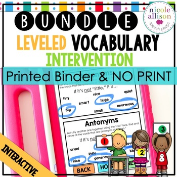 Preview of Leveled Intervention for Vocabulary (Printed and No Print) Bundle