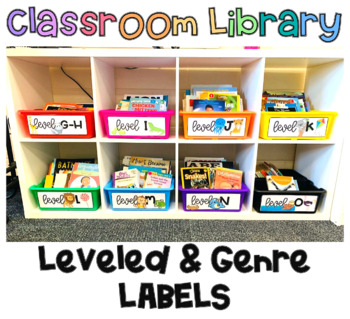Preview of Leveled Library Book Basket Bin Labels!