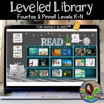 Preview of Leveled Library - Google Slides F & P Levels K-N