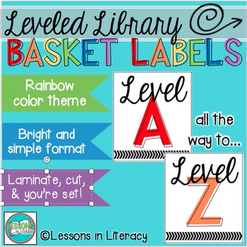 Preview of Leveled Library Labels {Rainbow Edition}