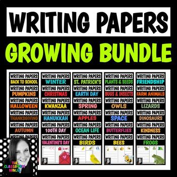 Preview of Leveled Lined Writing Papers MEGA GROWING BUNDLE 2450 Pages!