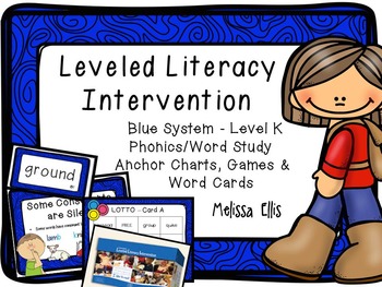 Preview of Leveled Literacy Intervention (LLI): Blue Level K Anchor Charts and Word Cards