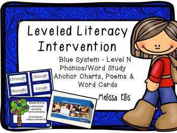 Preview of Leveled Literacy Intervention (LLI): Blue Level N Anchor Charts and Word Cards