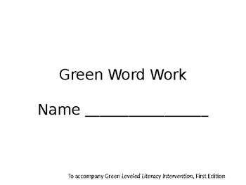 Preview of Leveled Literacy Intervention (LLI) Green System Phonics/Word Work, 1st Edition