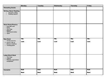 Preview of Leveled Literacy Intervention Lesson Plan Form
