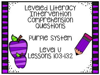 Preview of Leveled Literacy Intervention Purple Kit Level U