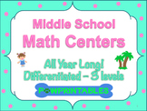 Leveled Math Centers - Middle School - All Year Long BUNDLE!