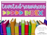 Leveled Passages and Quick Reads Index