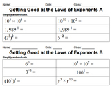 Leveled Properties of Exponents Practice