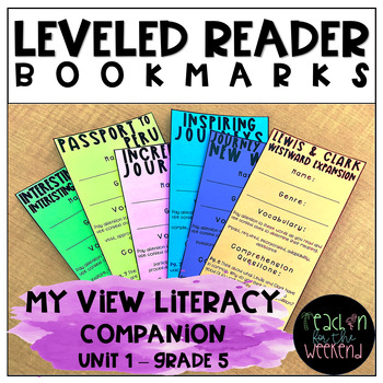 Preview of Grade 5 - MyView Literacy Leveled Reader Bookmark Questions: Unit 1