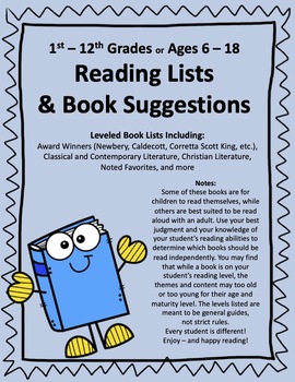 Preview of Leveled Reading Book Lists