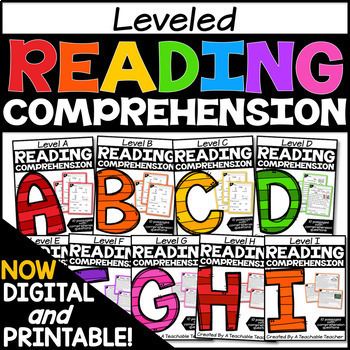 Leveled Reading Comprehension Passages Bundle A-I