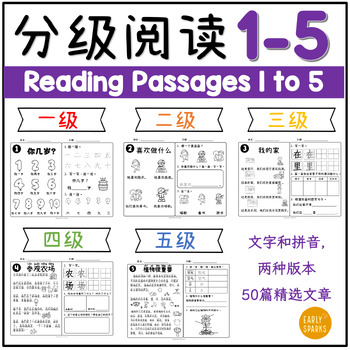 Preview of Leveled Reading Passages in Simplifed Chinese 1 - 5 分级阅读 简体