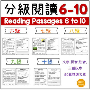 Preview of Leveled Reading Passages in Traditional Chinese 6 - 10 分級閱讀 繁體