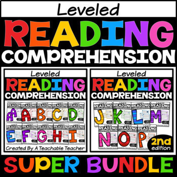 Preview of Leveled Reading Passages with Comprehension Questions AA-P SUPER BUNDLE