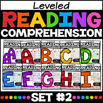 Preview of Kindergarten Reading Comprehension Passages with Questions Leveled A-I Digital