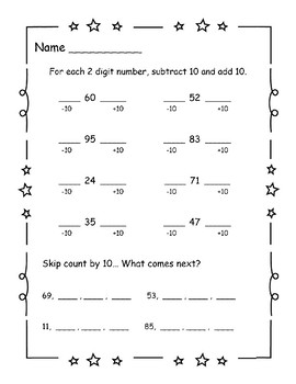 leveled skip counting by 10 worksheet set by the whirled p s tpt